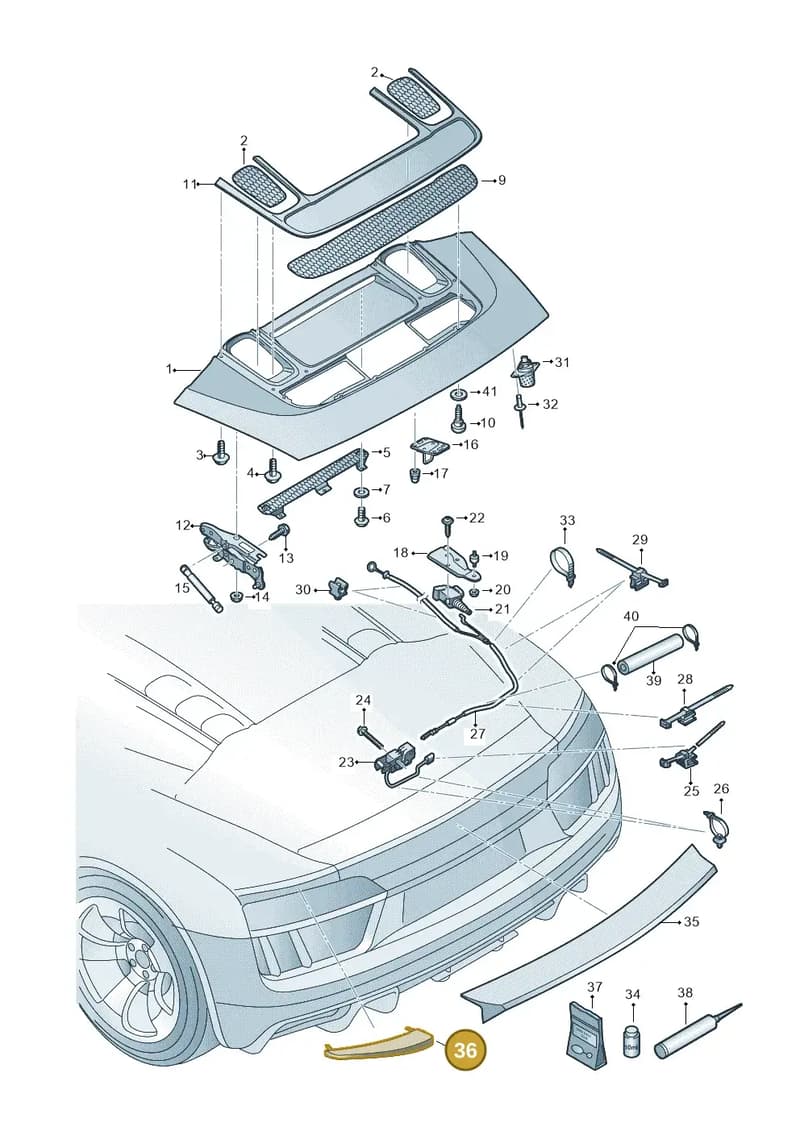 4S7827987K — Audi R8 Spyder (2015-2024) diagram 872827100, position 36