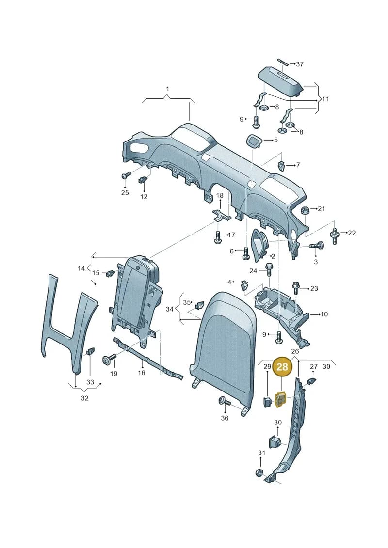 4S78671096PS — Audi R8 Spyder (2015-2024) diagram 872867520, position 28