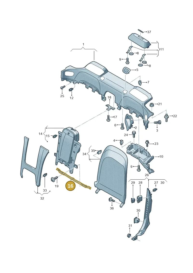 4S7867301 — Audi R8 Spyder (2015-2024) diagram 872867520, position 16