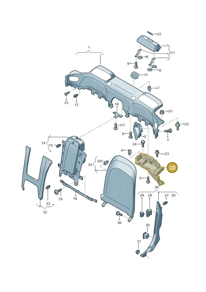 4S7868776A — Audi R8 Spyder (2015-2024) diagram 872867520, position 10