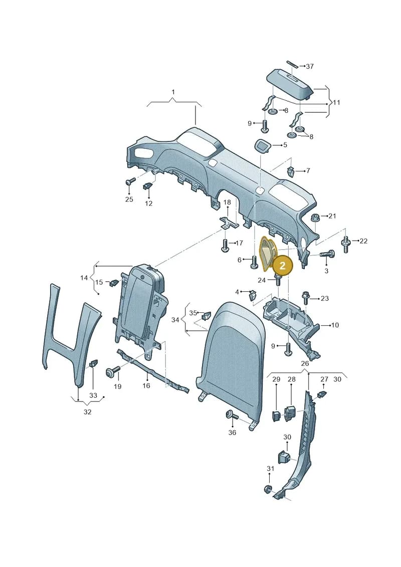 4S78688974PK — Audi R8 Spyder (2015-2024) diagram 872867520, position 2