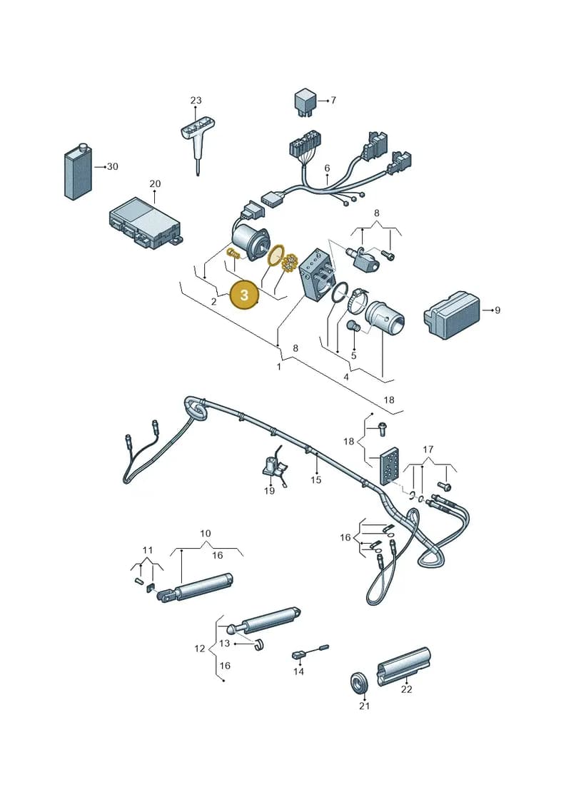4S7898471 — Audi A5 Cabriolet (2016-2025) diagram 848871020, position 3