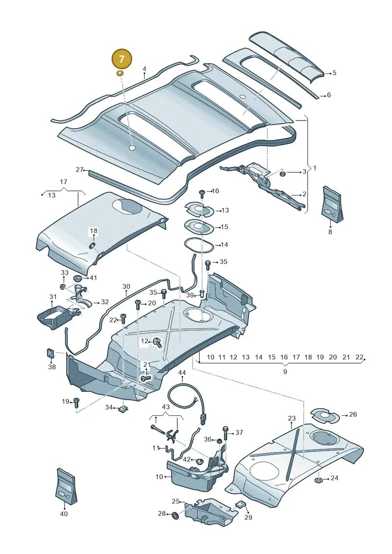 4S7898825H — Audi R8 Spyder (2015-2024) diagram 872825700, position 7