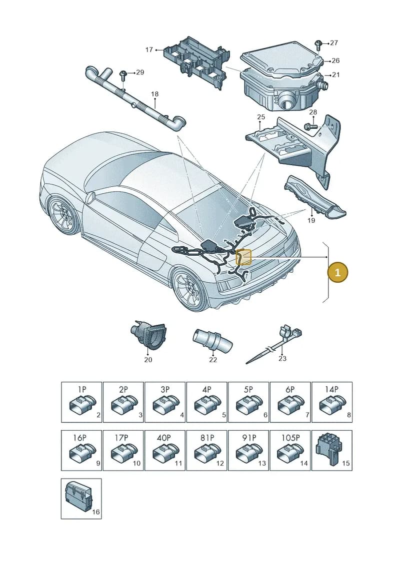 4S7971713D — Audi R8 Spyder (2015-2024) diagram 872971550, position 1