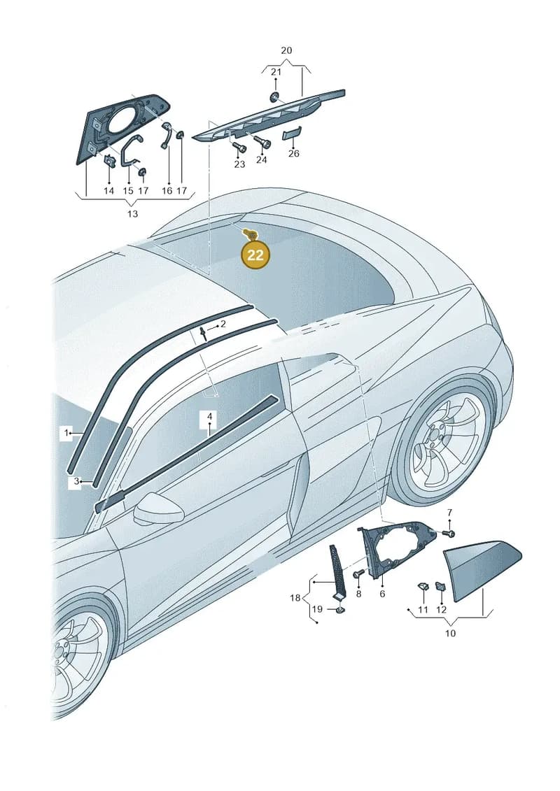 4S8803938 — Audi R8 Spyder (2015-2024) diagram 872853000, position 22