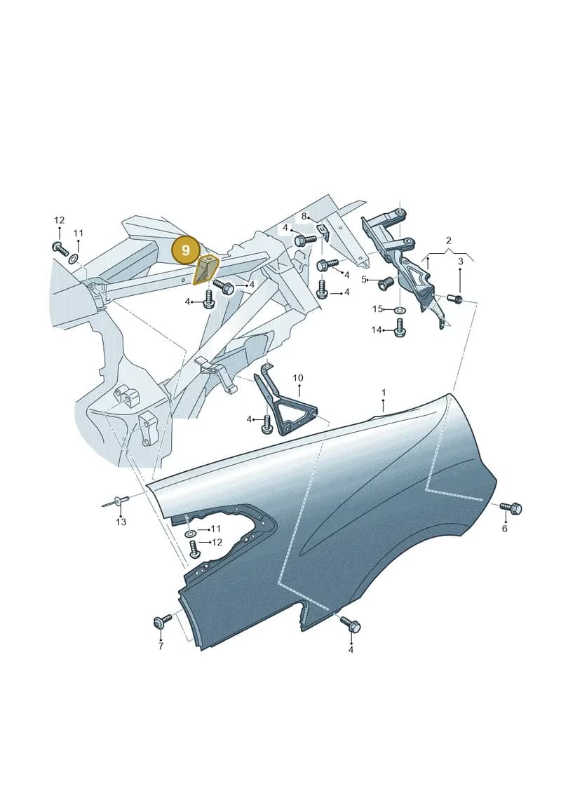 4S8809075 — Audi R8 Spyder (2015-2024) diagram 872809500, position 9