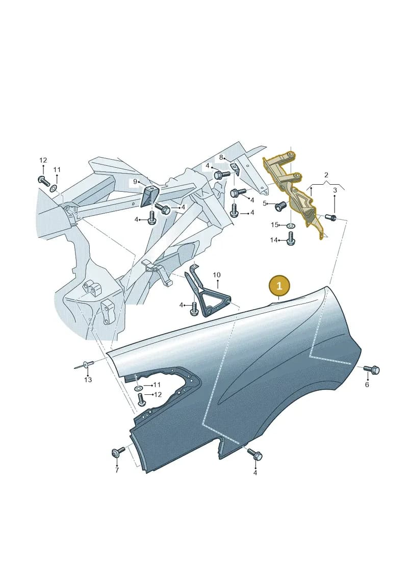 4S8809604B — Audi R8 Spyder (2015-2024) diagram 872809500, position 1