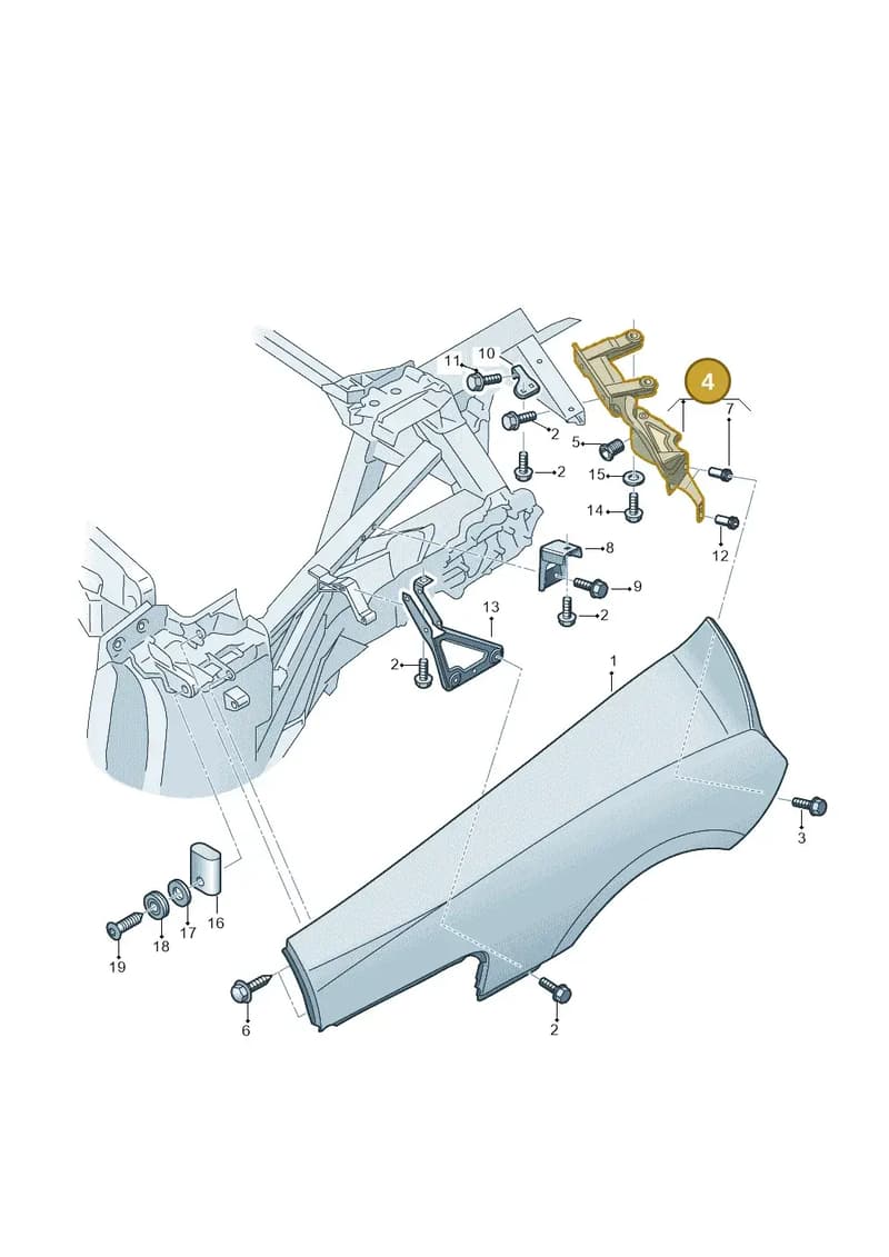 4S8809854A — Audi R8 Spyder (2015-2024) diagram 872809510, position 4