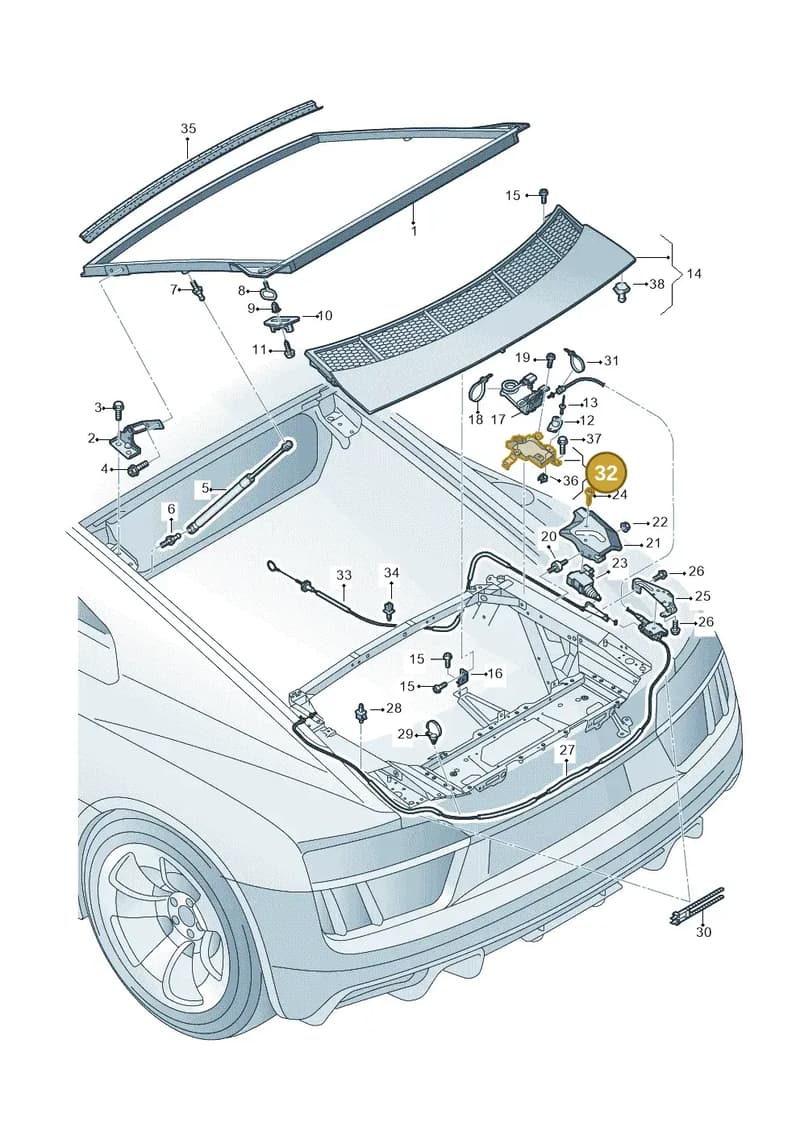 4S8813454D — Audi R8 Spyder (2015-2024) diagram 872827000, position 32