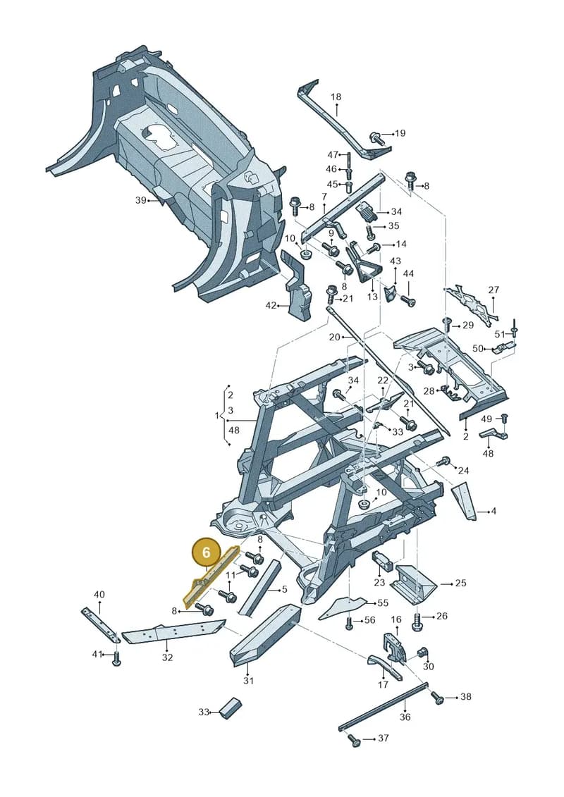 4S8814202B — Audi R8 Spyder (2015-2024) diagram 872813100, position 6