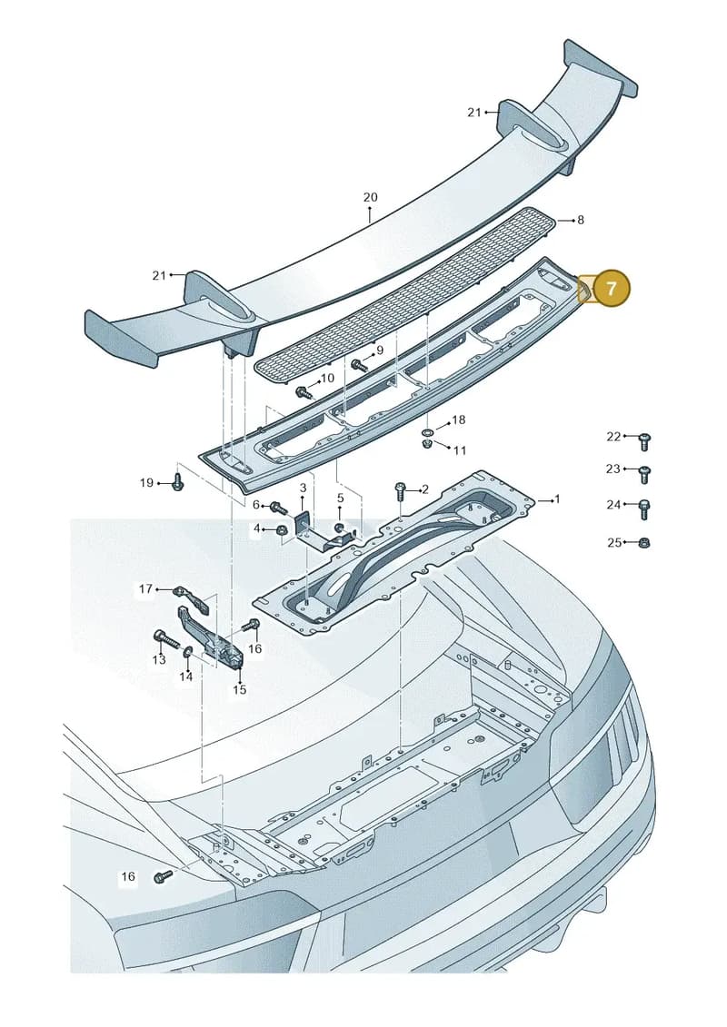 4S8827699A — Audi R8 Spyder (2015-2024) diagram 872827053, position 7