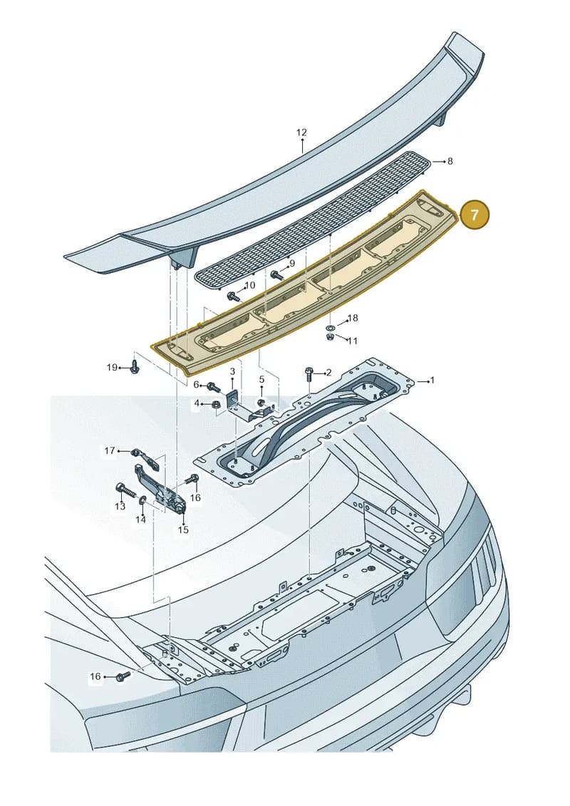 4S8827699A — Audi R8 Spyder (2015-2024) diagram 872827510, position 7