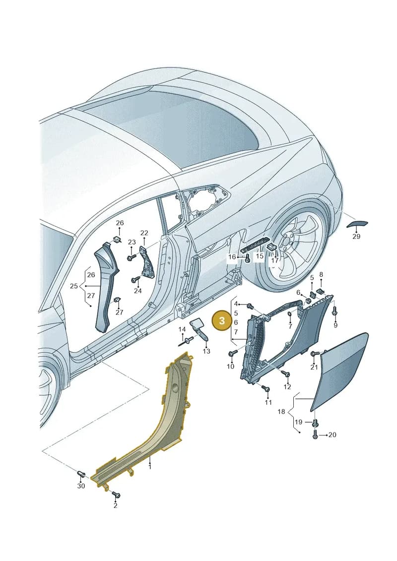 4S8853173CGRU — Audi R8 Spyder (2015-2024) diagram 872853200, position 3