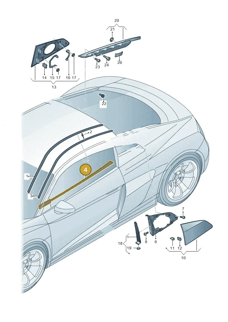 4S88532683FZ — Audi R8 Spyder (2015-2024) diagram 872853000, position 4