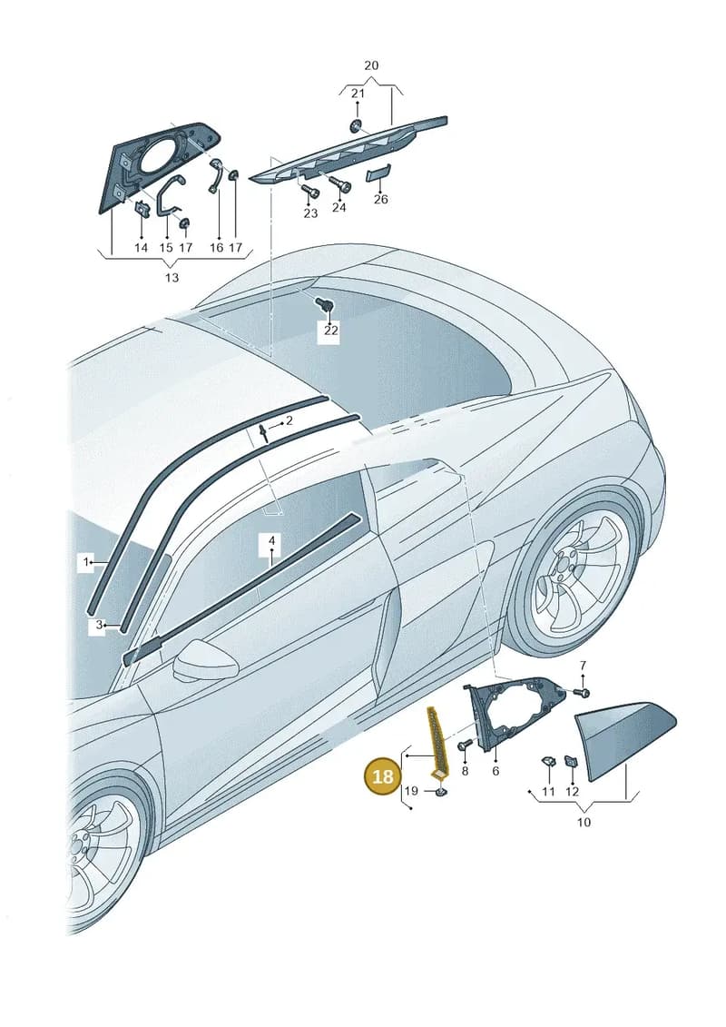 4S8853594A — Audi R8 Spyder (2015-2024) diagram 872853000, position 18