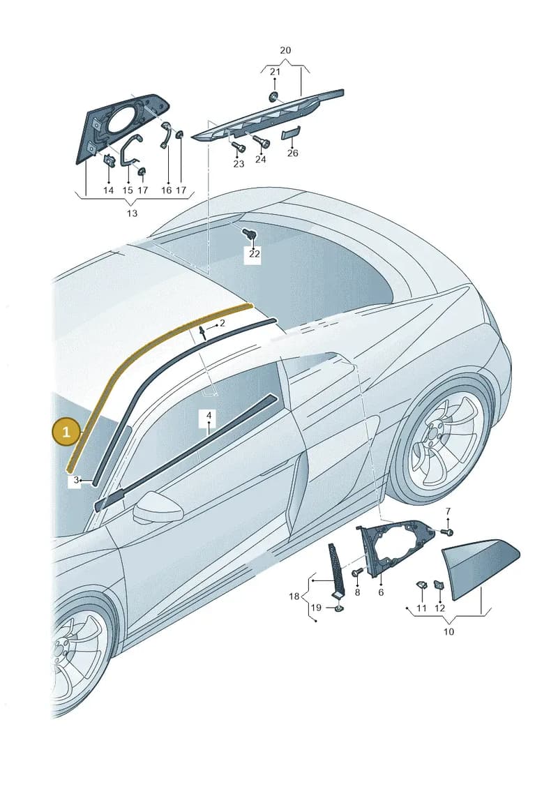 4S8853706GRU — Audi R8 Spyder (2015-2024) diagram 872853000, position 1