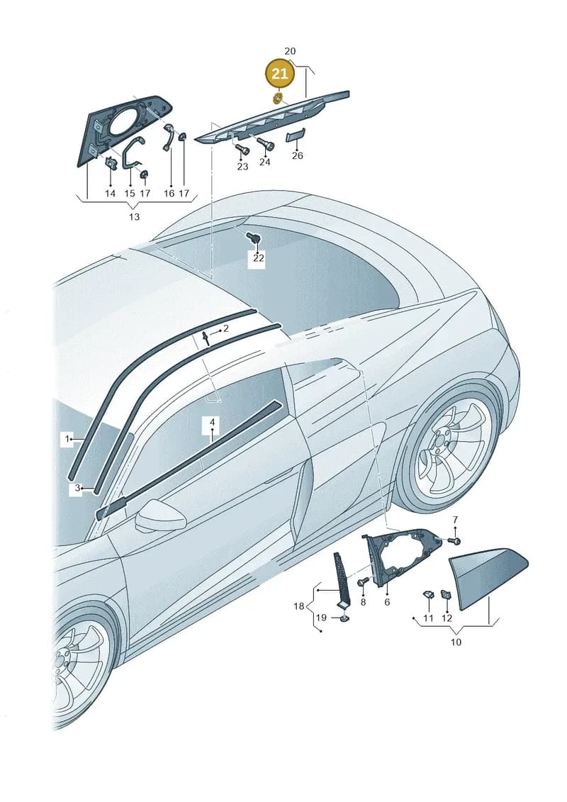4S8853939 — Audi R8 Spyder (2015-2024) diagram 872853000, position 21