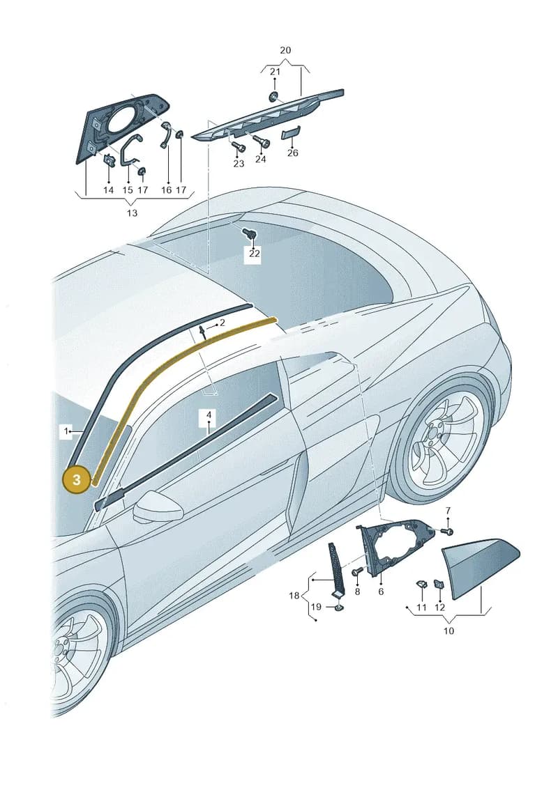 4S8854544A — Audi R8 Spyder (2015-2024) diagram 872853000, position 3