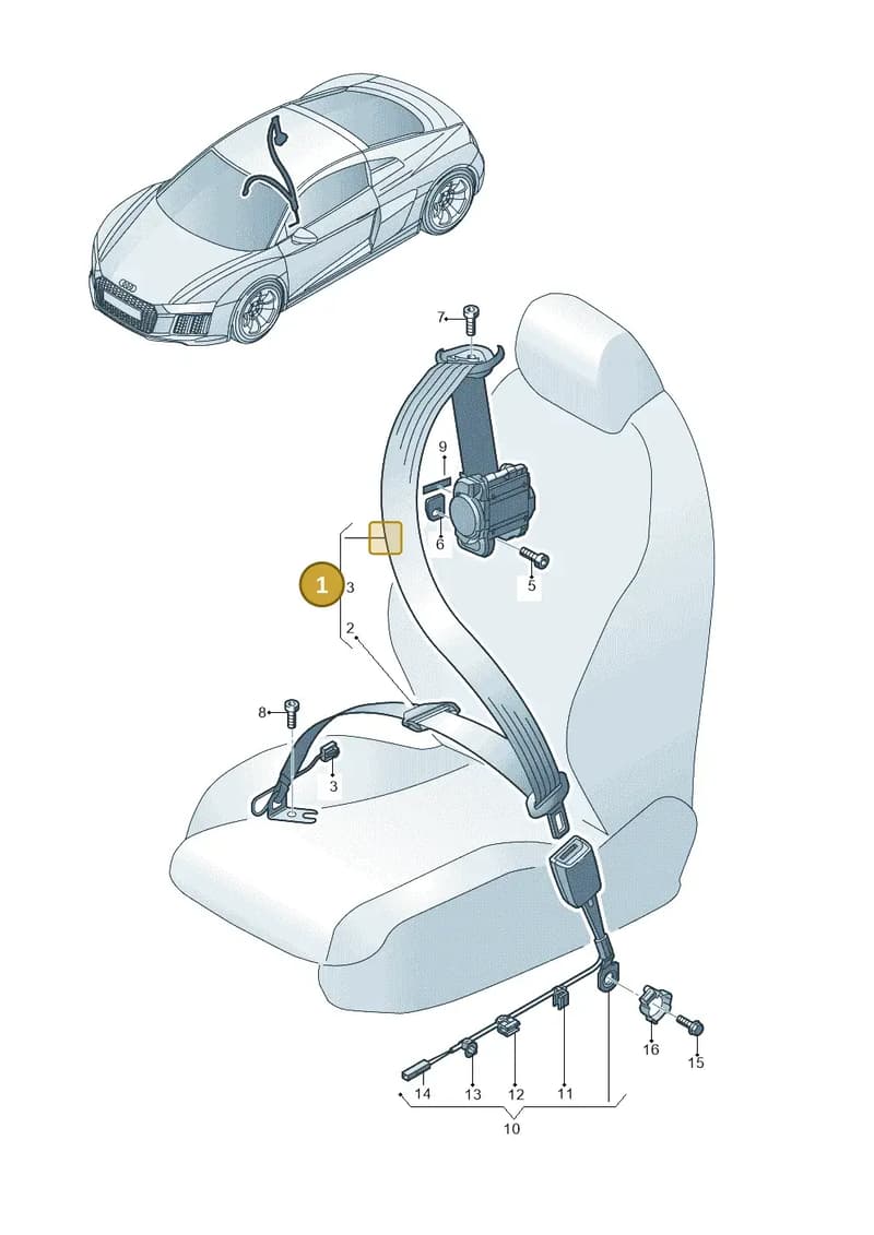 4S8857706CV04 — Audi R8 Spyder (2015-2024) diagram 872857600, position 1