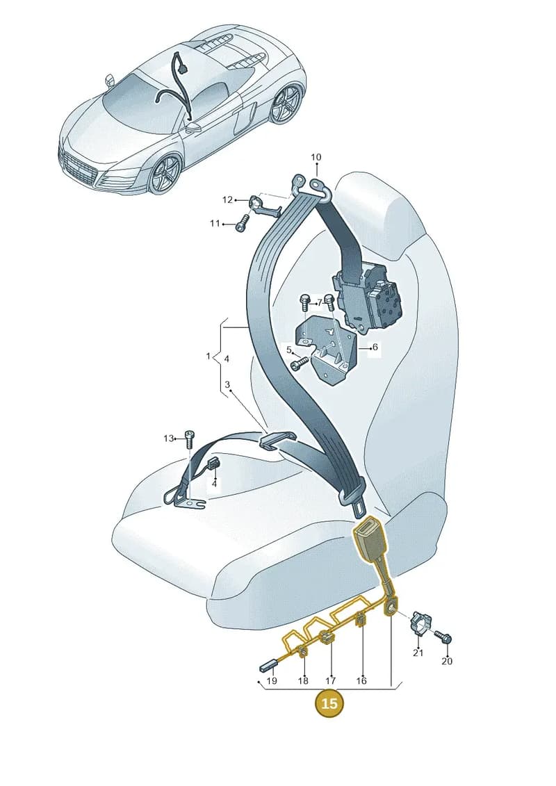 4S8857755YLZ — Audi R8 Spyder (2015-2024) diagram 872857650, position 15