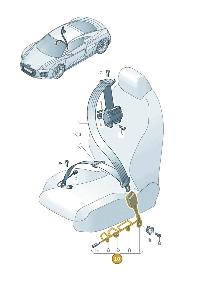 4S8857756YLZ — Audi R8 Spyder (2015-2024) diagram 872857600, position 10