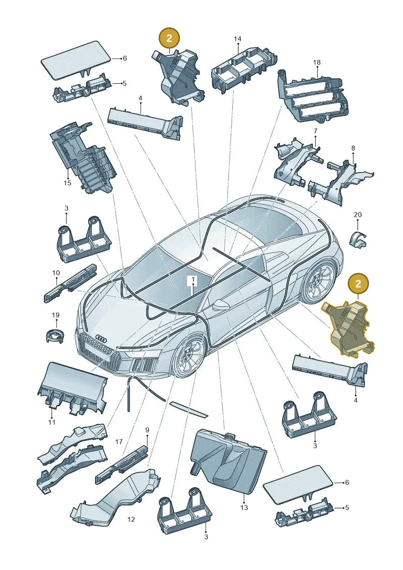 4S8971342 — Audi R8 Spyder (2015-2024) diagram 872971800, position 2