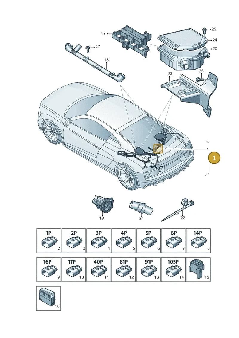 4S8971713F — Audi R8 Spyder (2015-2024) diagram 872971510, position 1