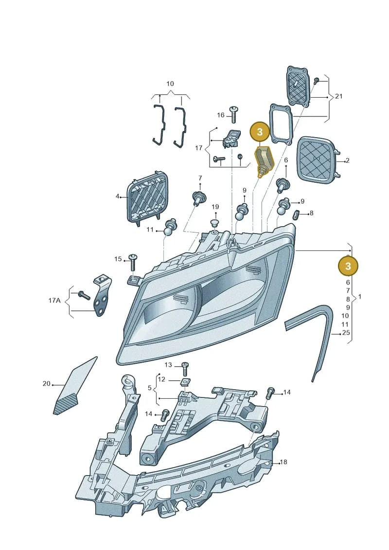 5P0941295 — Audi Q5 qu. 2.0 (2009-2018) diagram 647941000, position 3