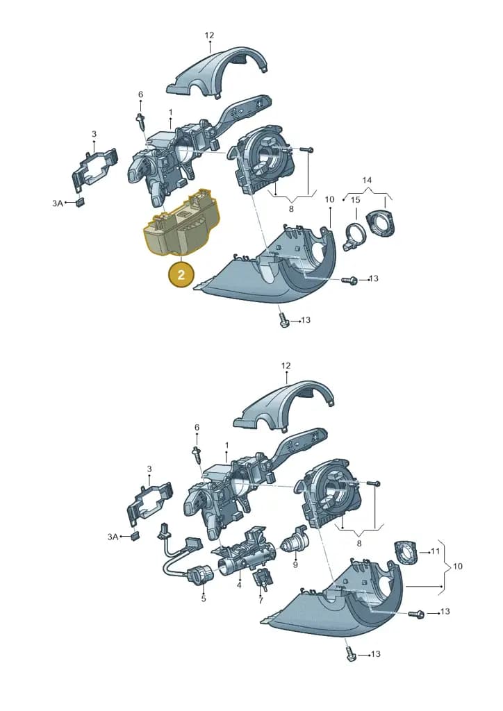 5Q0905861A — Audi RS3 Limousine (2017-2020) diagram 728905700, position 2