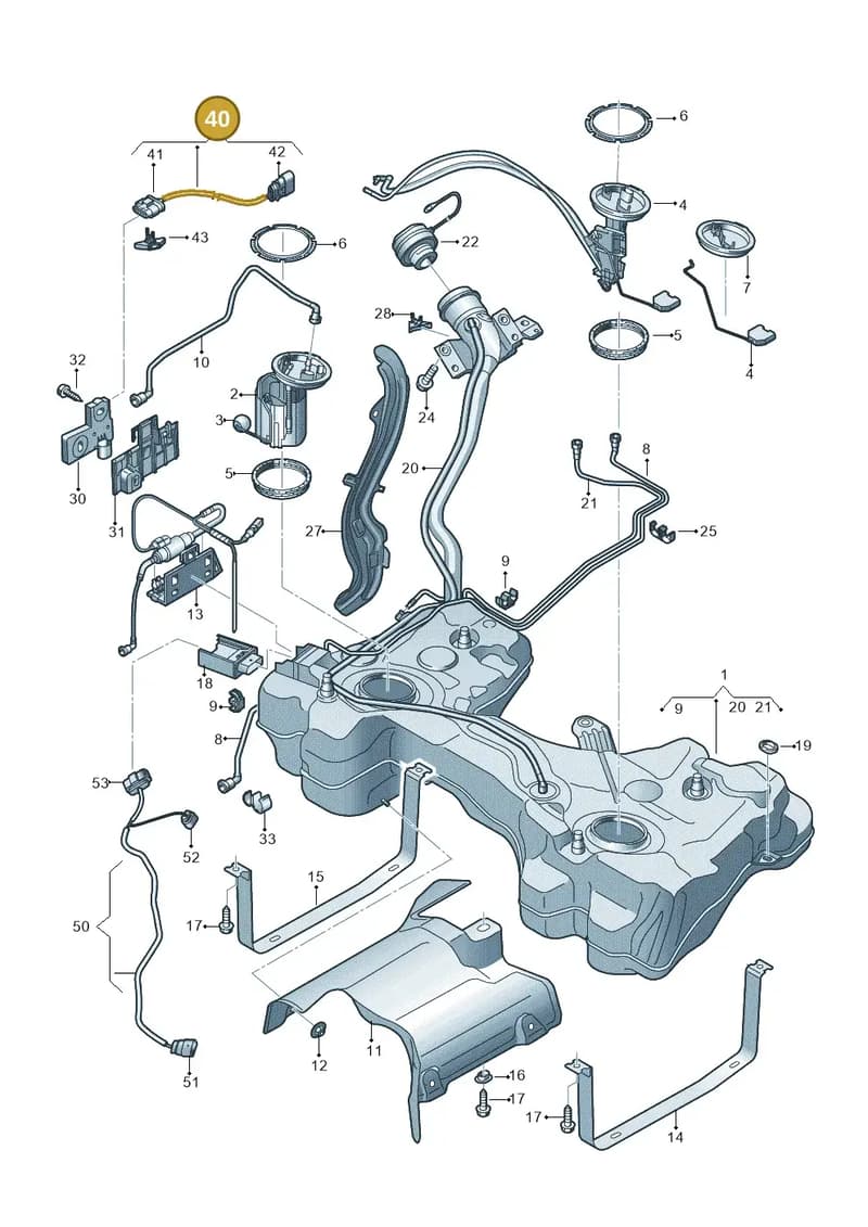 5Q0971106D — Audi A3 Sportback (2016-2020) diagram 890201200, position 40