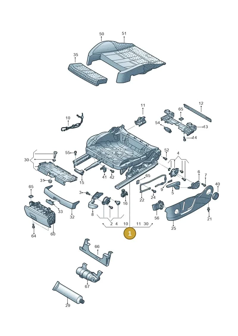5Q4881106P — Audi A3 Sportback (2016-2020) diagram 745881010, position 1