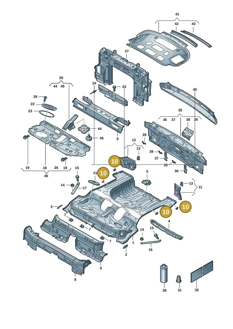 5Q7802956 — Volkswagen T-Roc Cabriolet (2019-2025) diagram 2gk803020, position 10