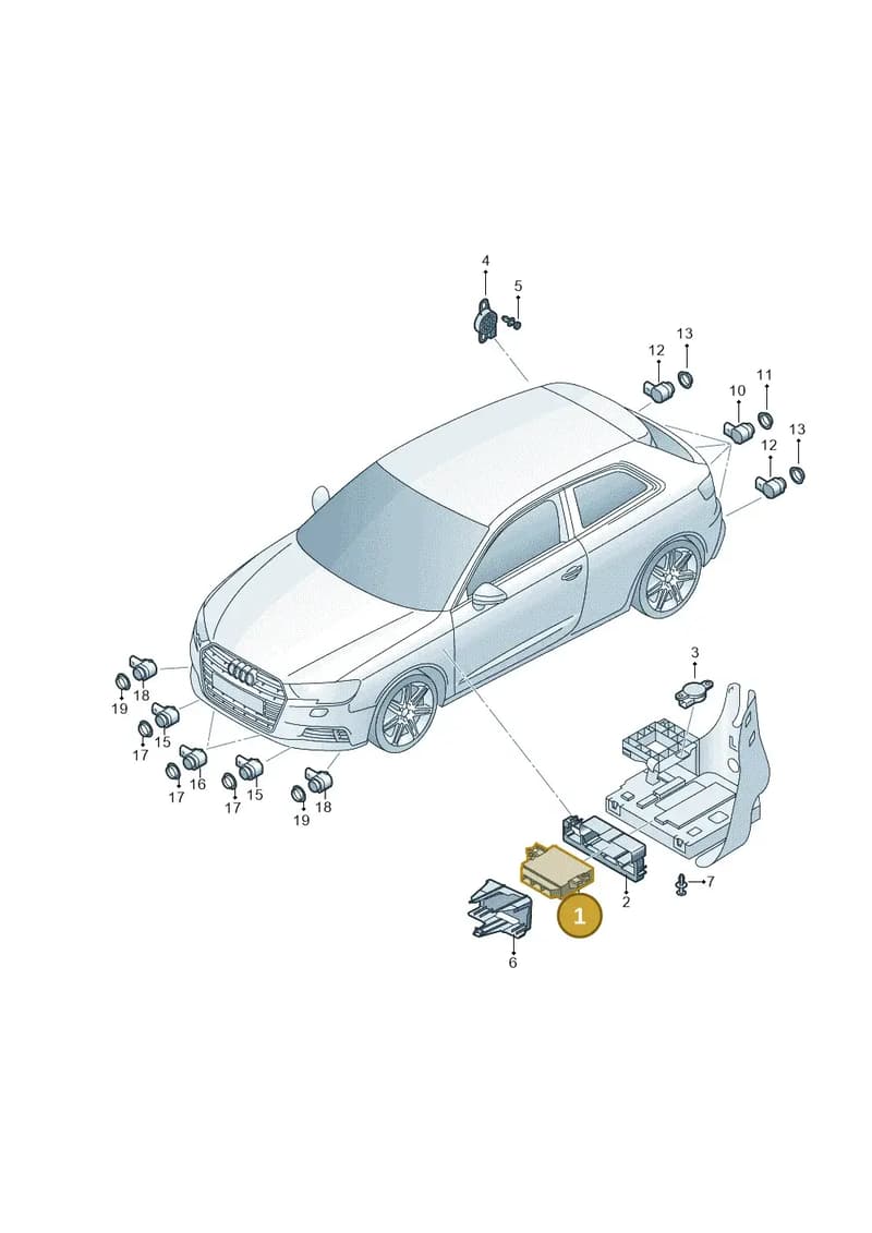 5QA919283D — Audi A3 Sportback (2016-2020) diagram 890919200, position 1