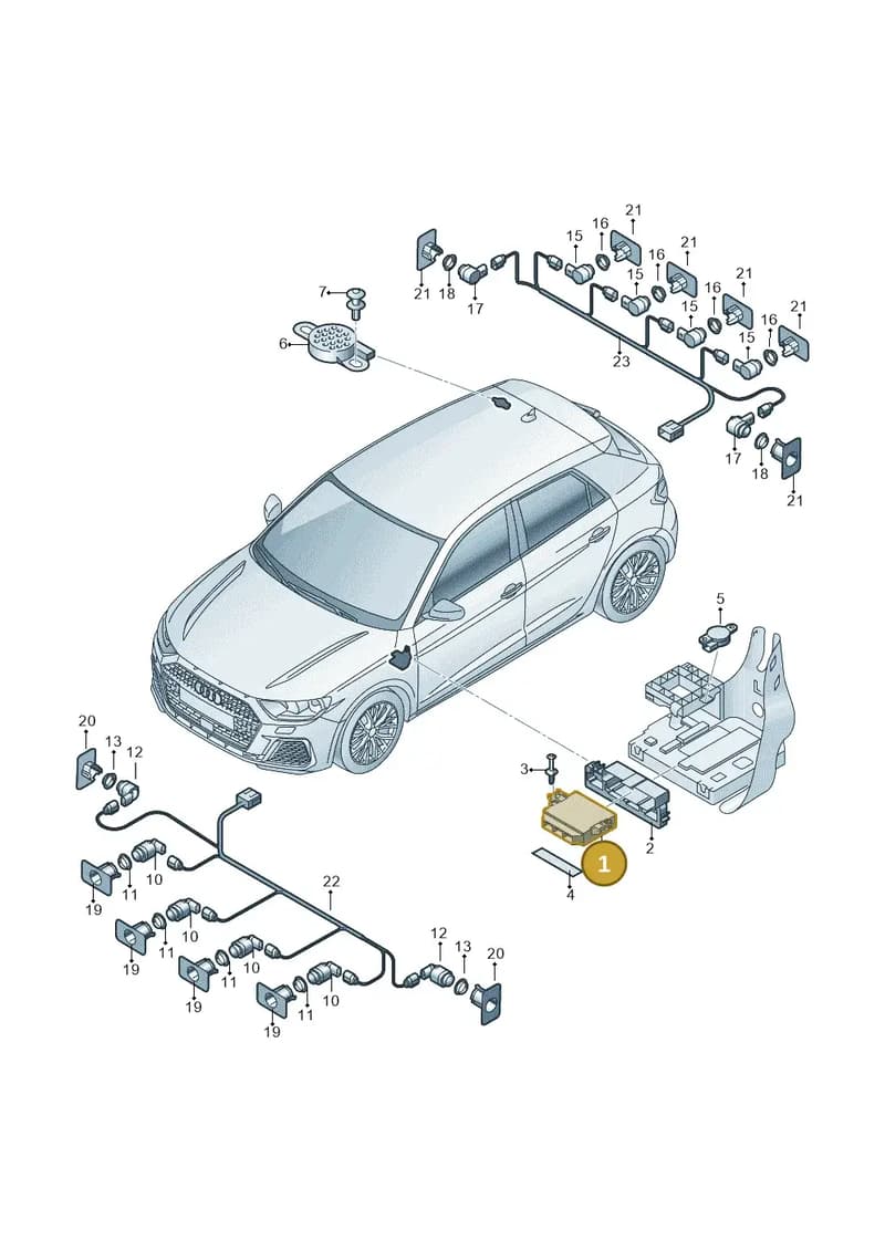5QA919283H — Audi A1 sportback 1.0 (2018-) diagram 592919200, position 1