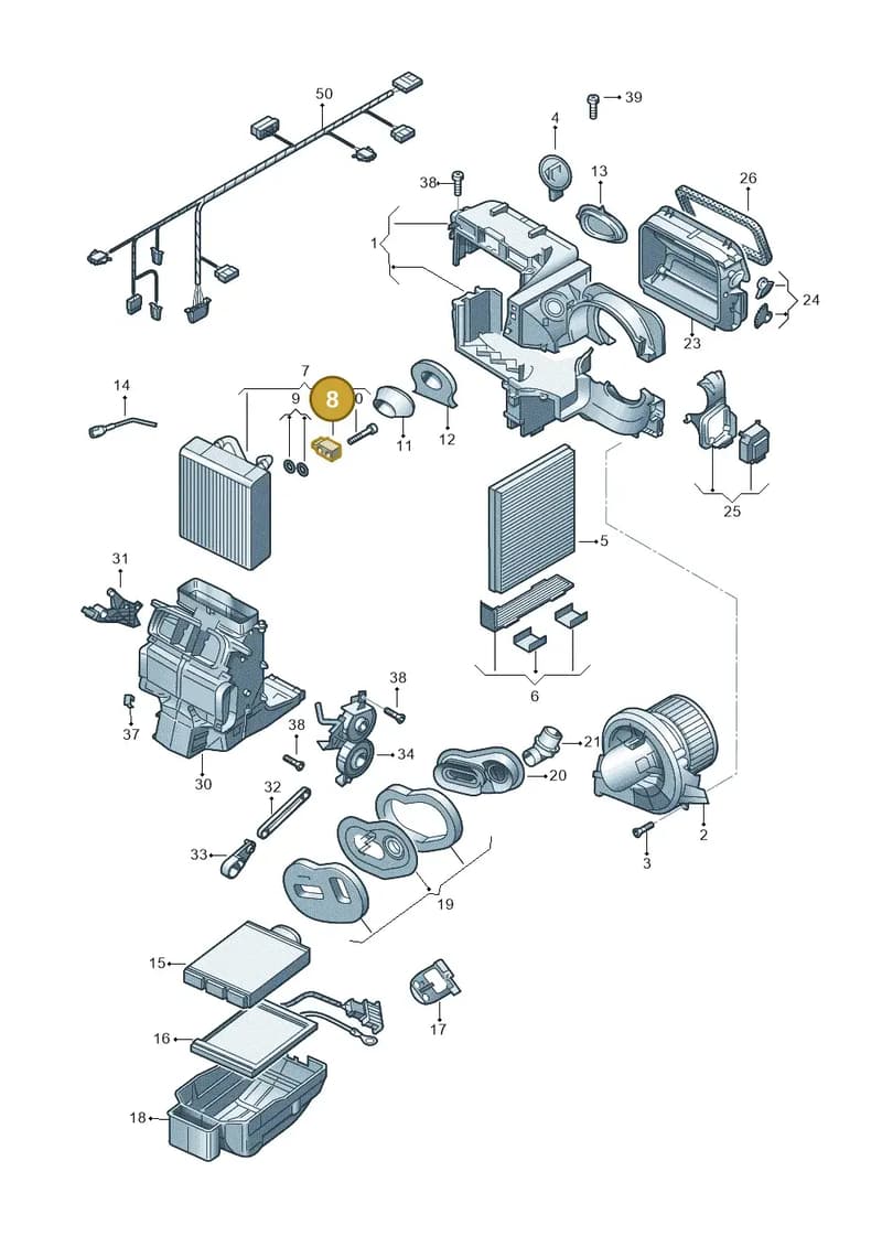 6C0816679 — Audi A1 Sportback (2014-2018) diagram 773820100, position 8
