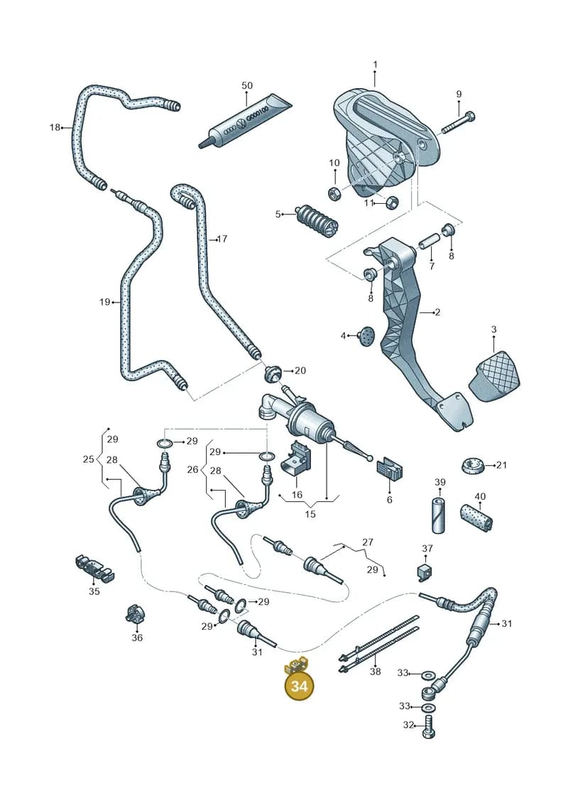 6Q0611797E — Audi R8 qu. 5.2 (2012-2015) diagram 618721250, position 34
