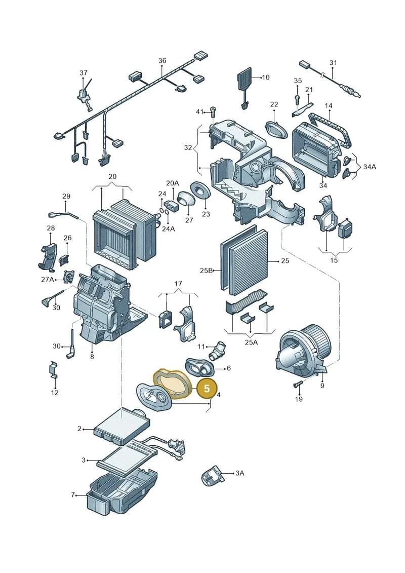 6Q0820129A — Audi A1 Sportback (2010-2015) diagram 253820200, position 5