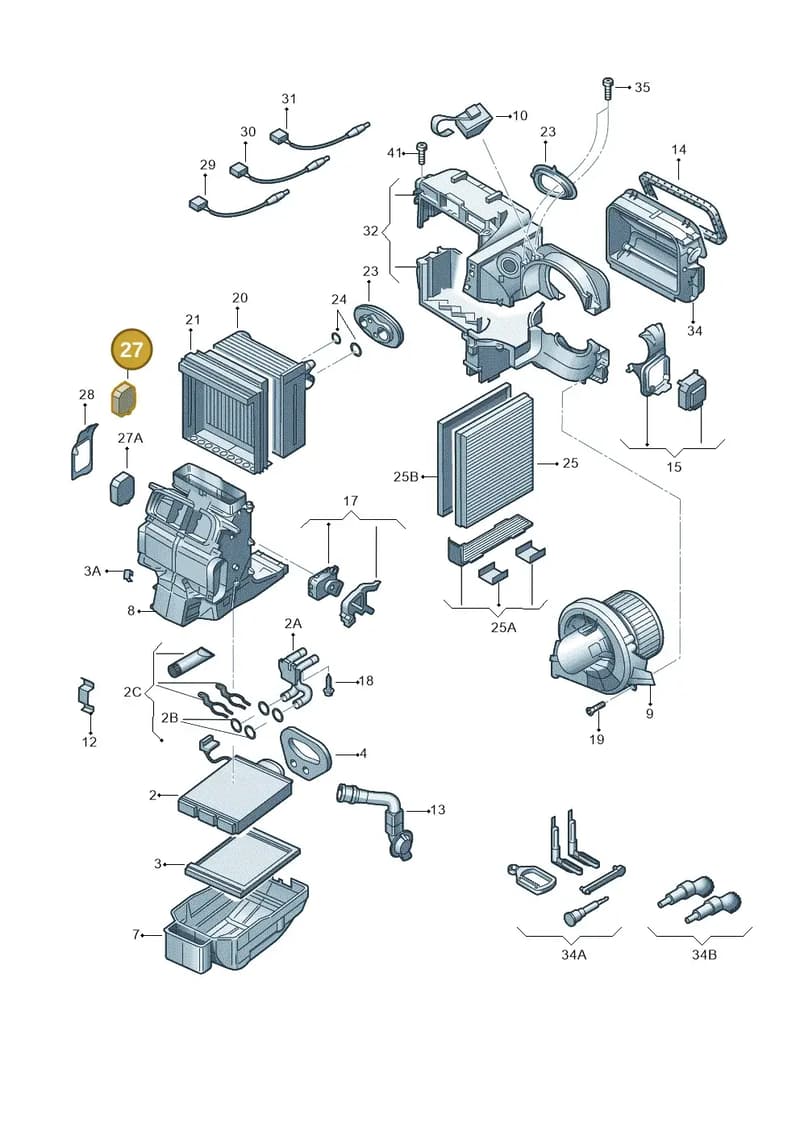 6Q0907511A — Audi A2 (2000-2005) diagram 248820100, position 27
