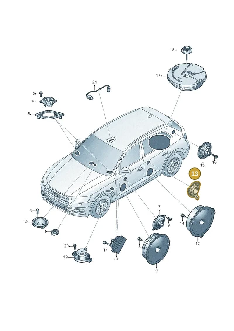 80A035399A — Audi Q5 (2016-2025) diagram 896035350, position 13