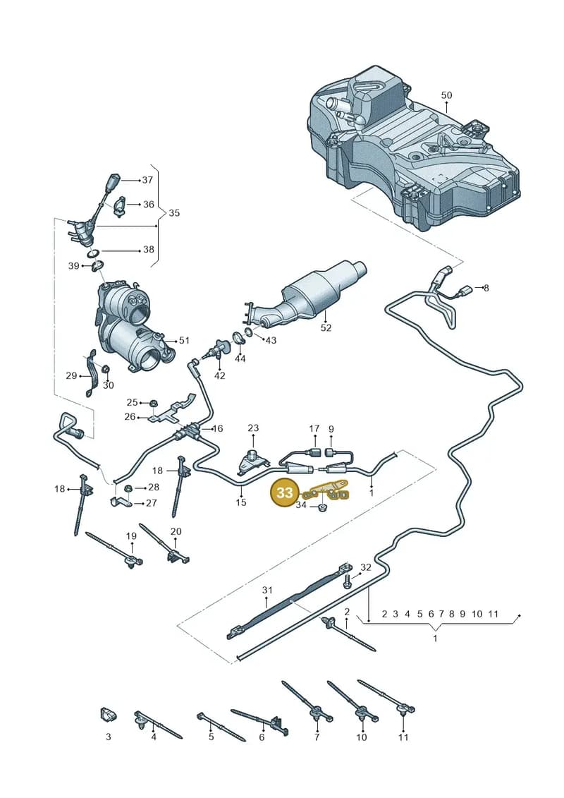 80A131035C — Audi Q5 (2016-2025) diagram 896201550, position 33