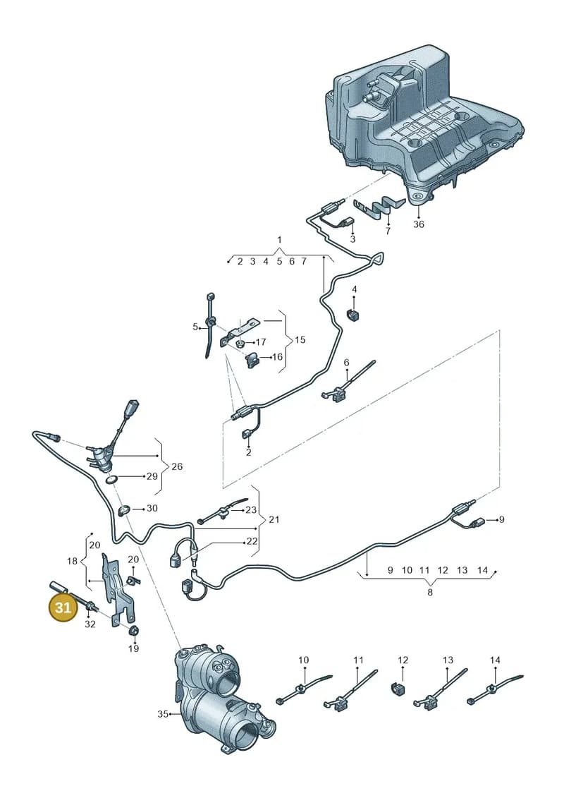 80A131135 — Audi A4 (2015-2025) diagram 849201550, position 31