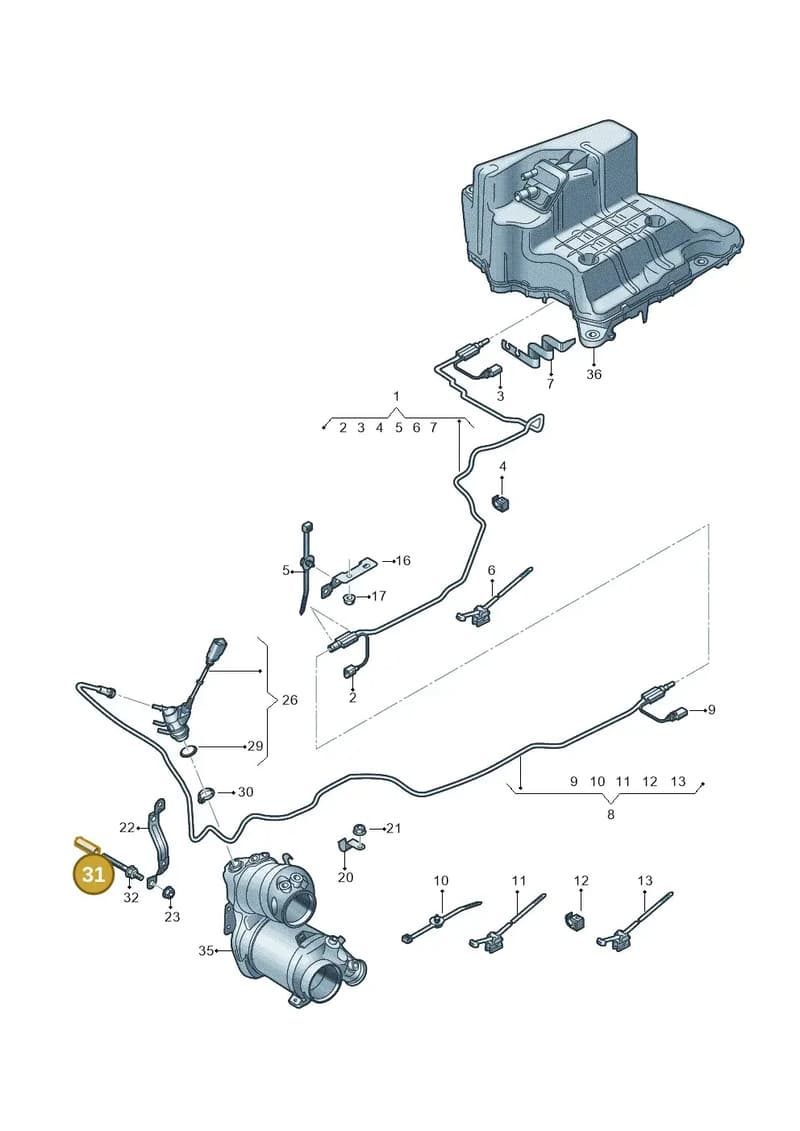 80A131135 — Audi A4 (2015-2025) diagram 849201560, position 31