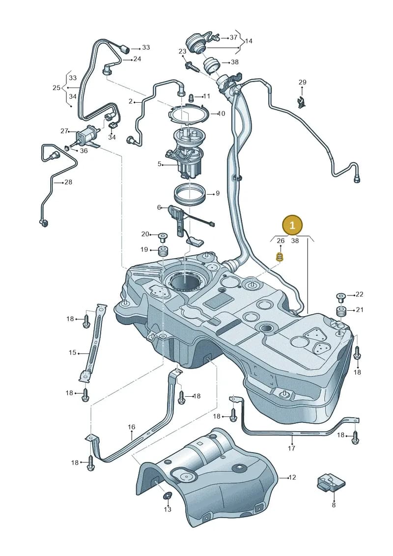 80A201060AK — Audi Q5 (2016-2025) diagram 896201200, position 1