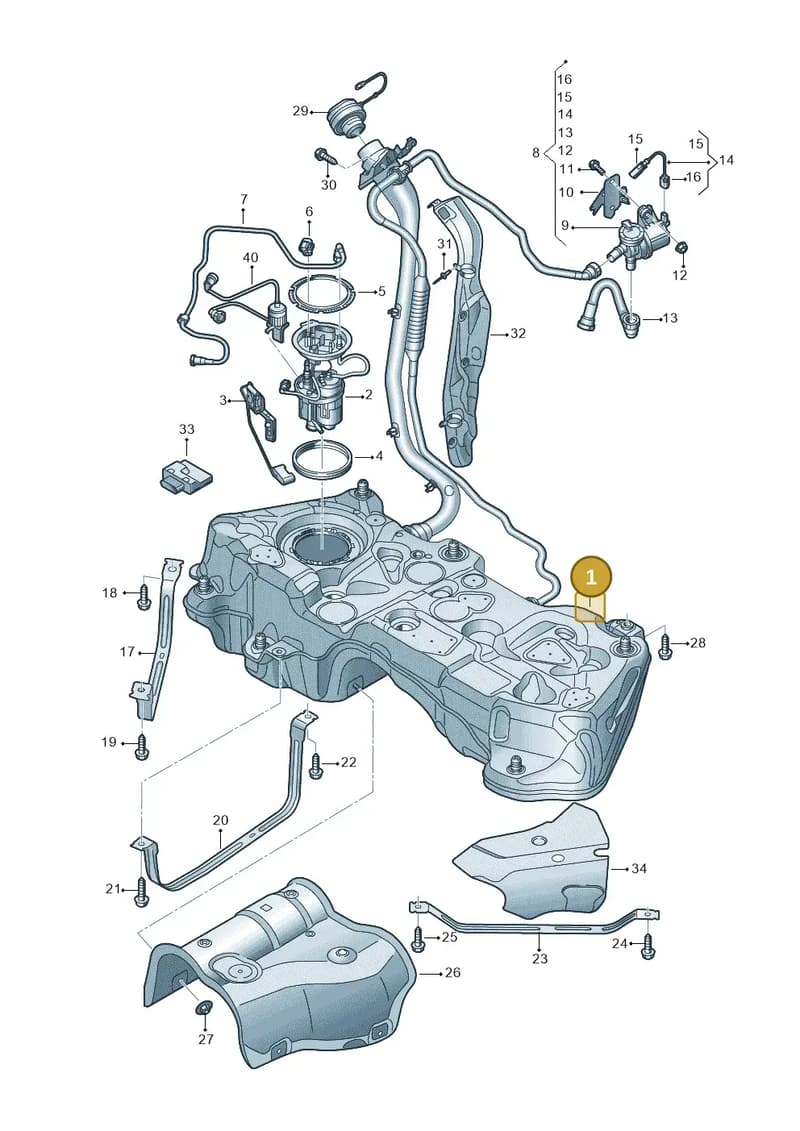 80A201060BH — Audi Q5 (2016-2025) diagram 896201030, position 1