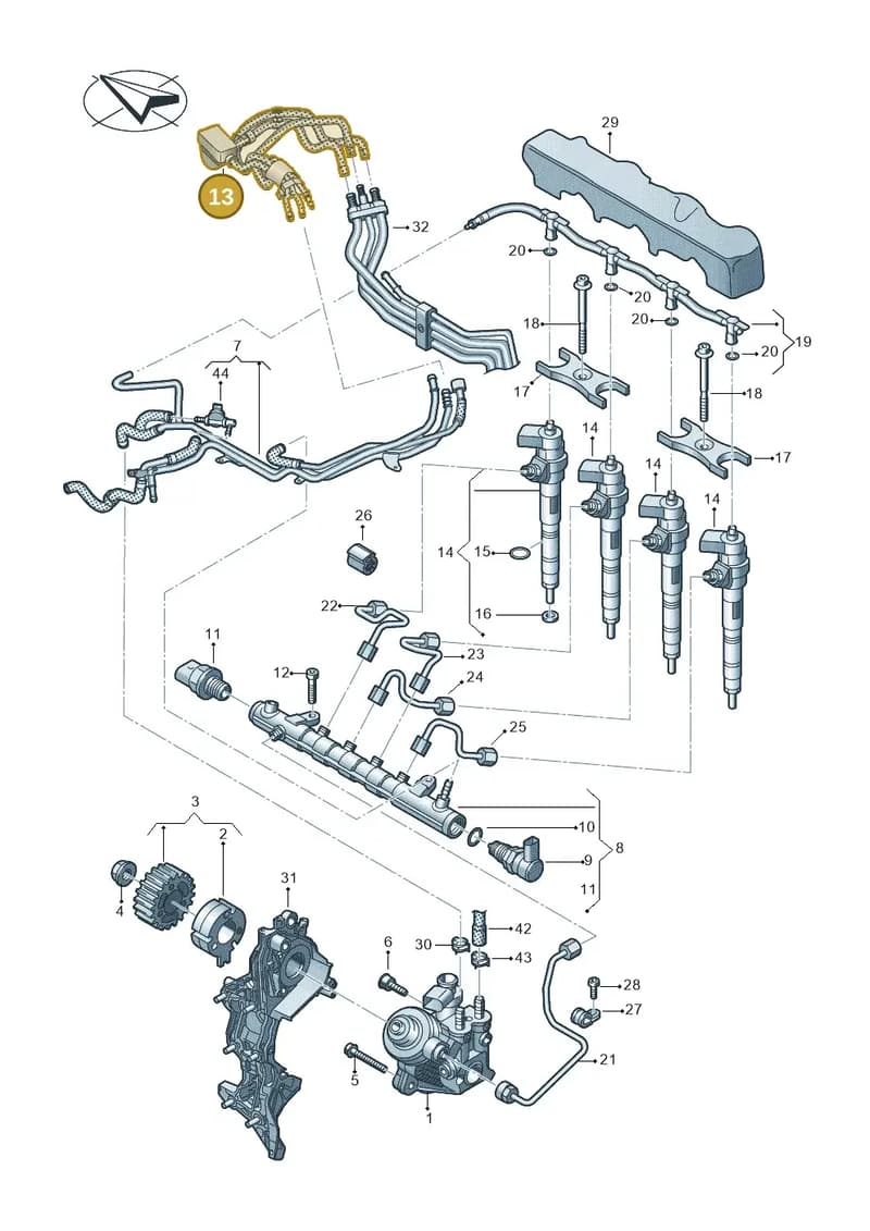 80A201214AA — Audi Q5 (2016-2025) diagram 848130650, position 13