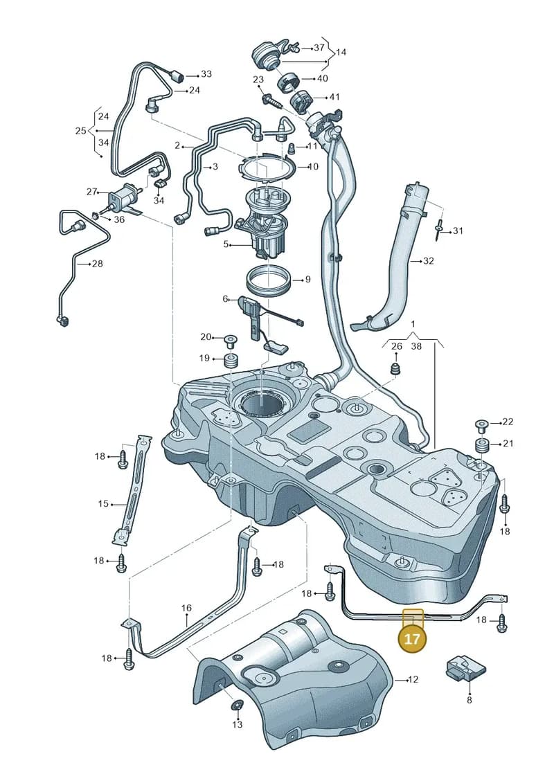 80A201653 — Audi Q5 (2016-2025) diagram 896201250, position 17