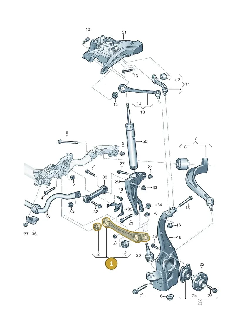 80A407151B — Audi Q5 (2016-2025) diagram 896407000, position 1