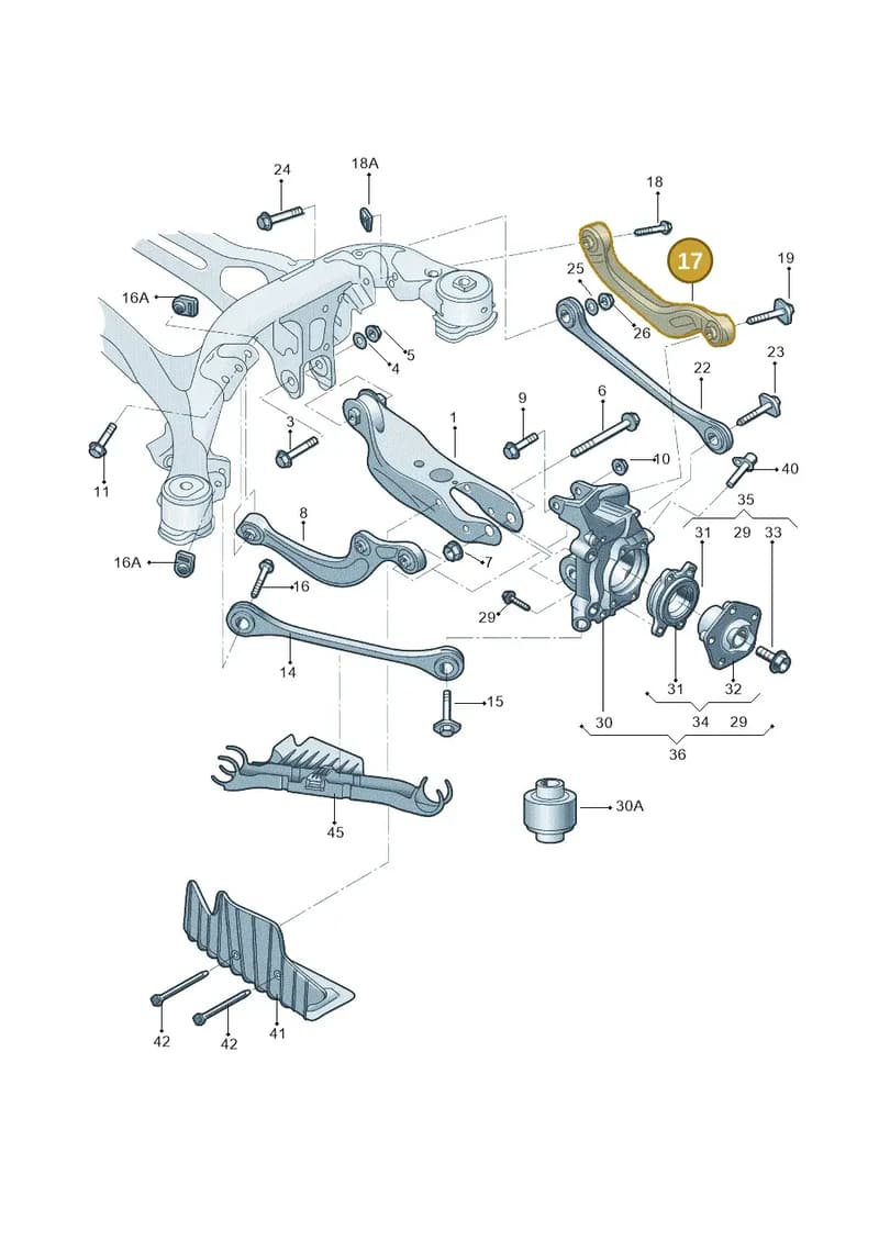 80A505397A — Audi Q5 qu. 2.0 (2018-) diagram 428505040, position 17