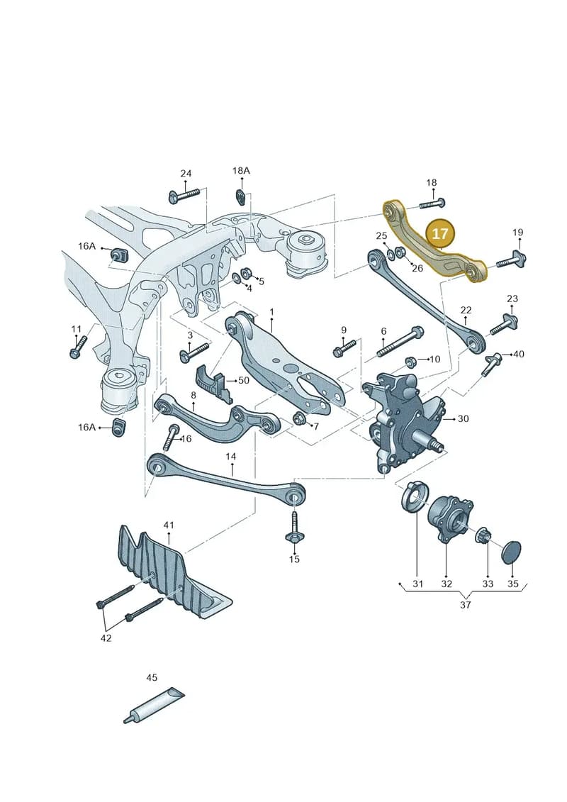 80A505397A — Audi Q5 (2016-2025) diagram 430505200, position 17