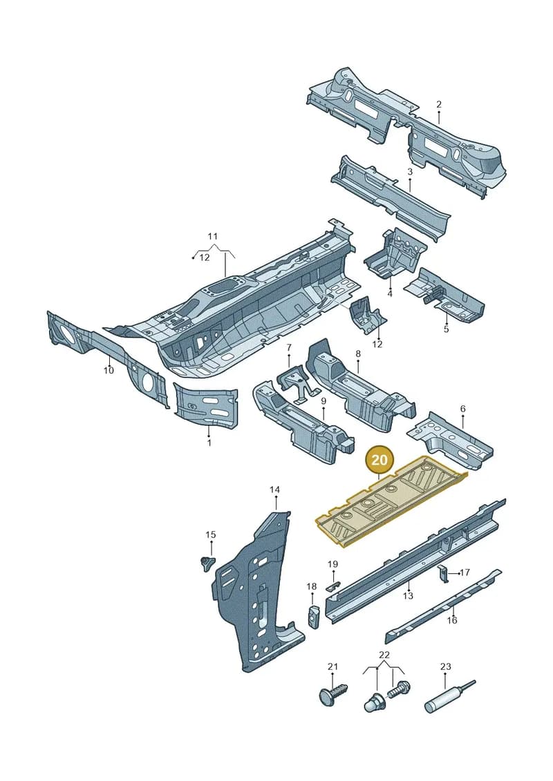 80A803073STL — Audi Q5 (2016-2025) diagram 896803100, position 20